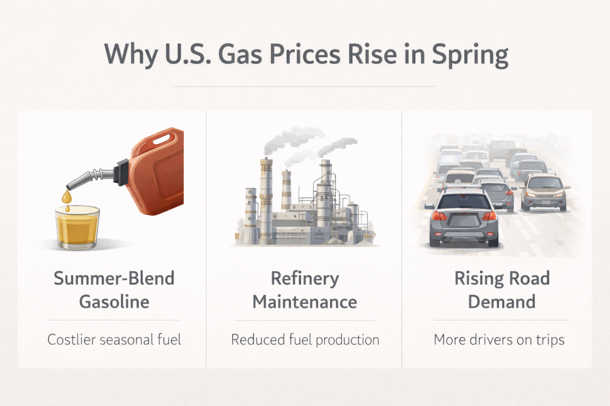 Gas Prices Are Climbing Into Spring. What That Changes for Weekend Trips in 2026