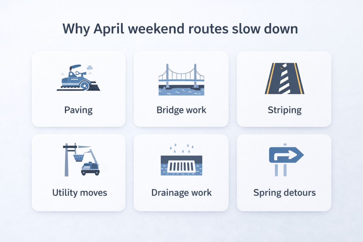 April 2026 Road Work Is Starting. Check Your Route Before a Weekend Trip