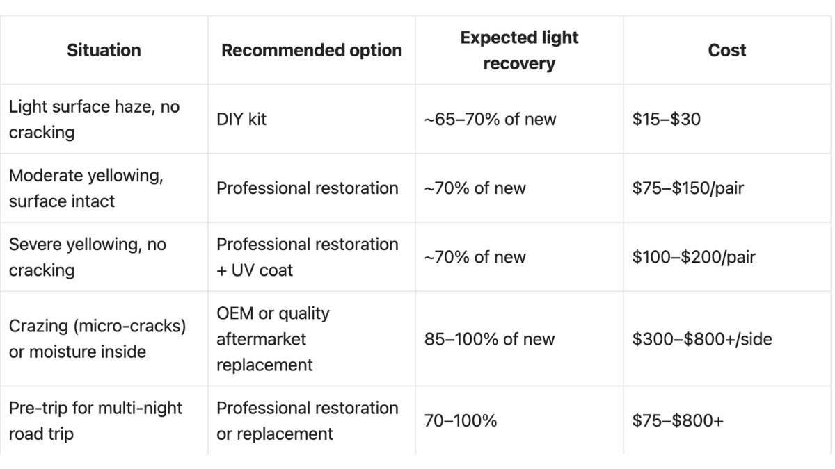 The 5-Year Headlight Fade: Why Your Used SUV Feels Exhausting to Drive After Dark